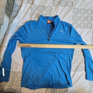 Puma Blue Quarter-Zip Pullover Womens Size Medium